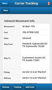 Track and Trace Mobile App for Carriers Carrier Mobile App for Android - track and trace